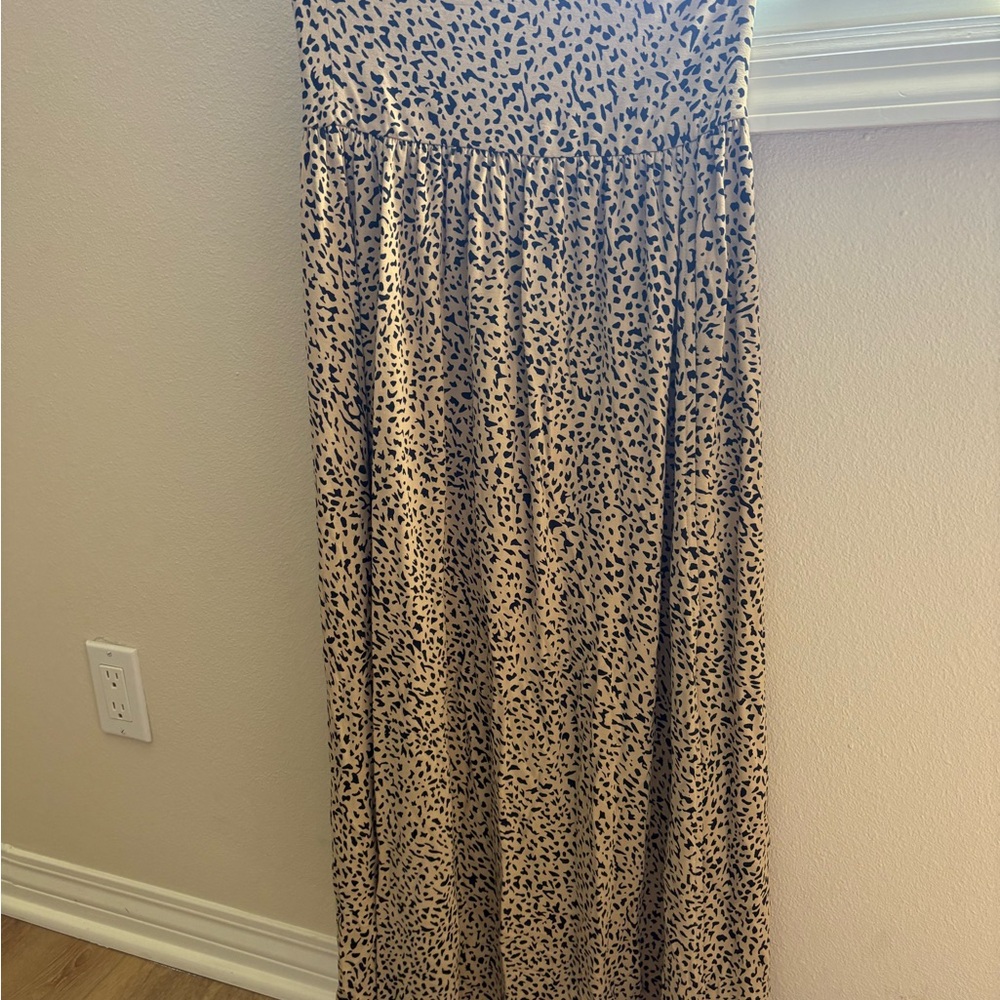 Volcom Tan and Black Maxi A-Line Skirt